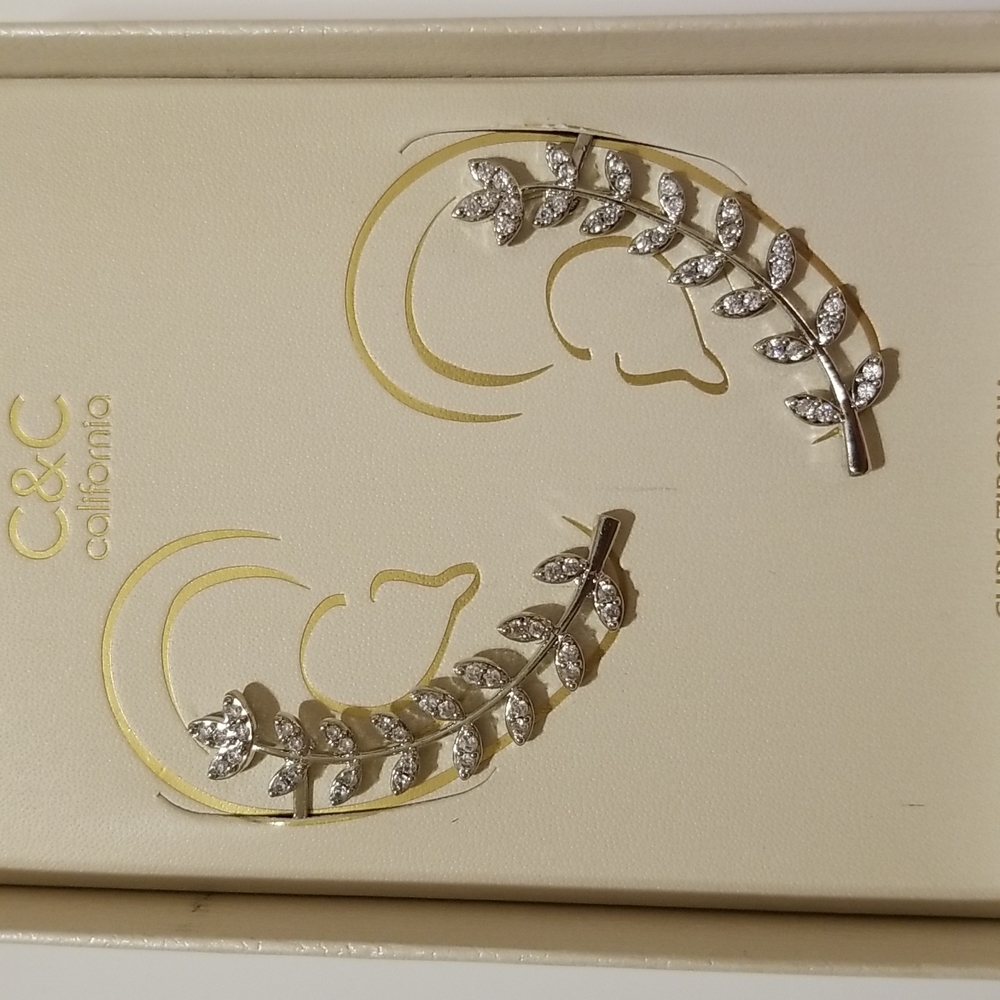 C&C California Ear Climber Leaf Earrings